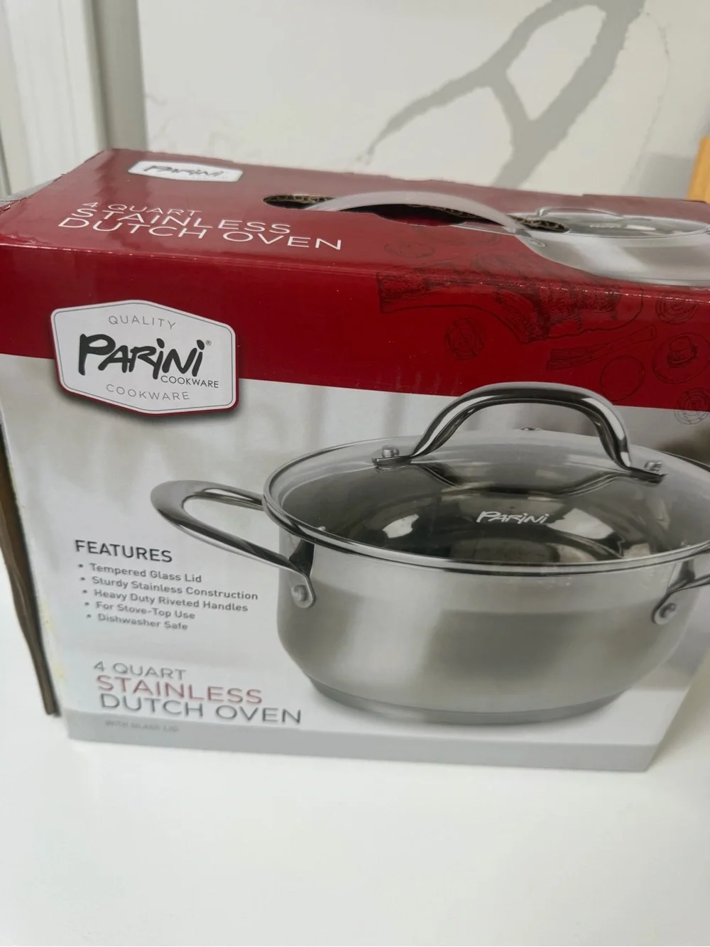 Parini Stainless Steel 4-Quart Dutch Oven - Silver